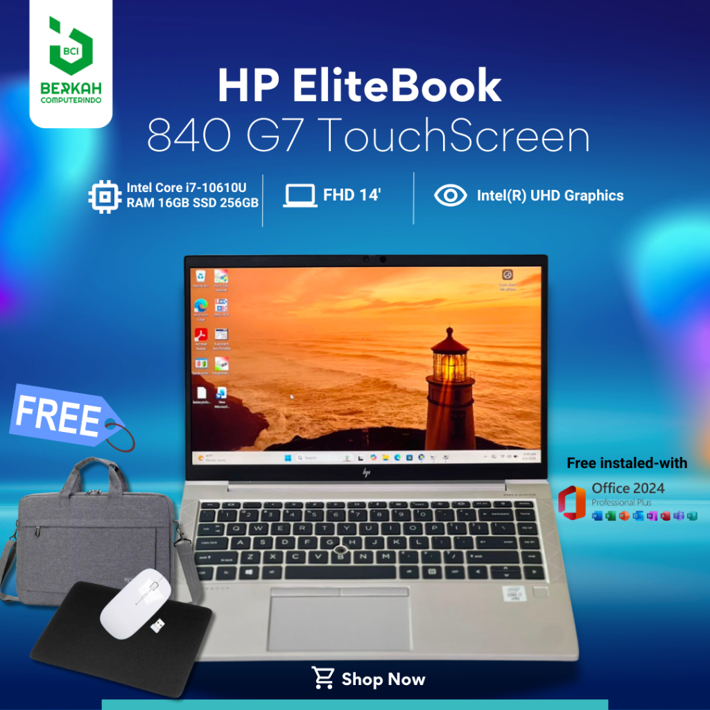 Laptop TouchScreen HP EliteBook 840 G7 Intel Core i7 gen10 RAM 16GB SSD 256GB