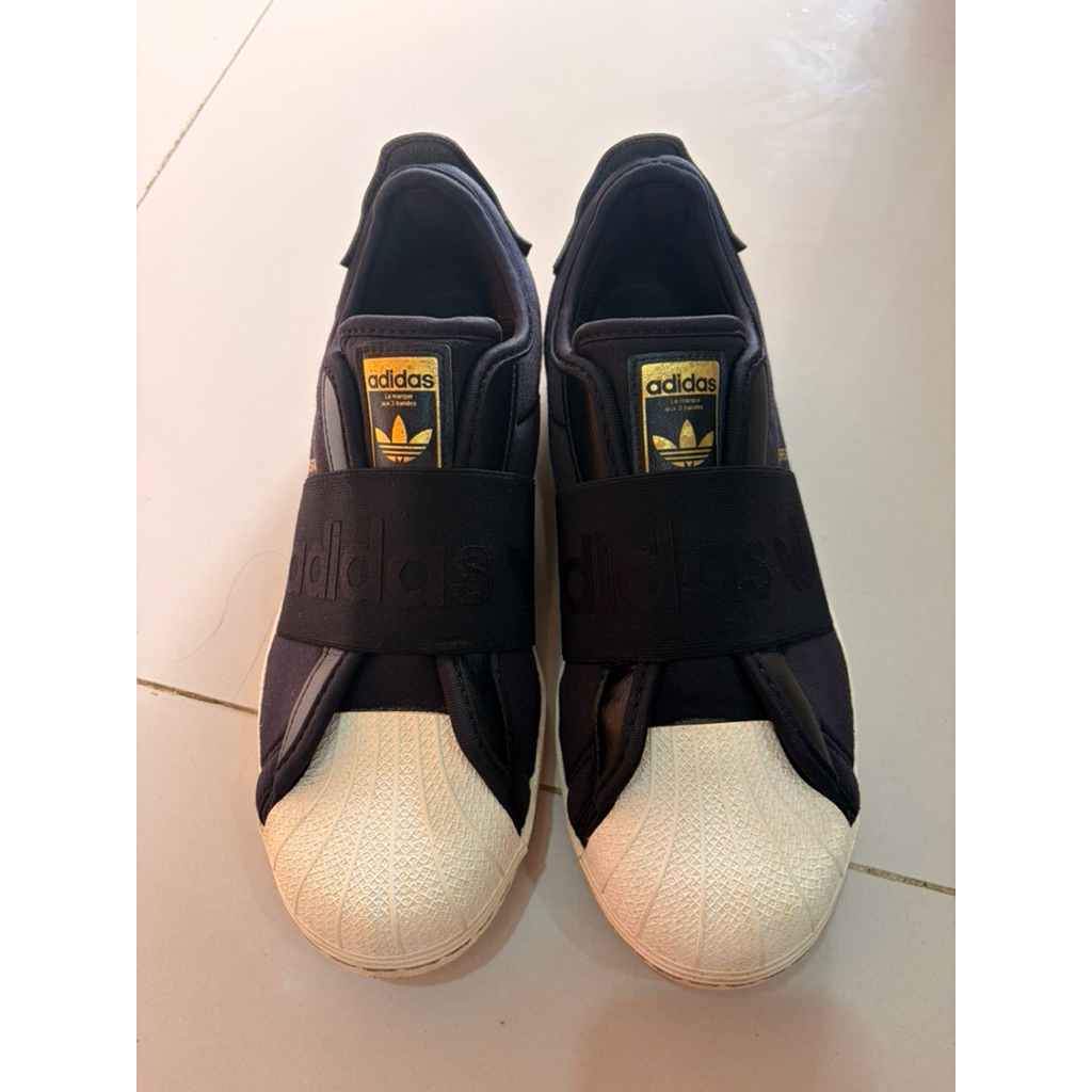 Sepatu Adidas Superstar Slip On Black Preloved Original 100%