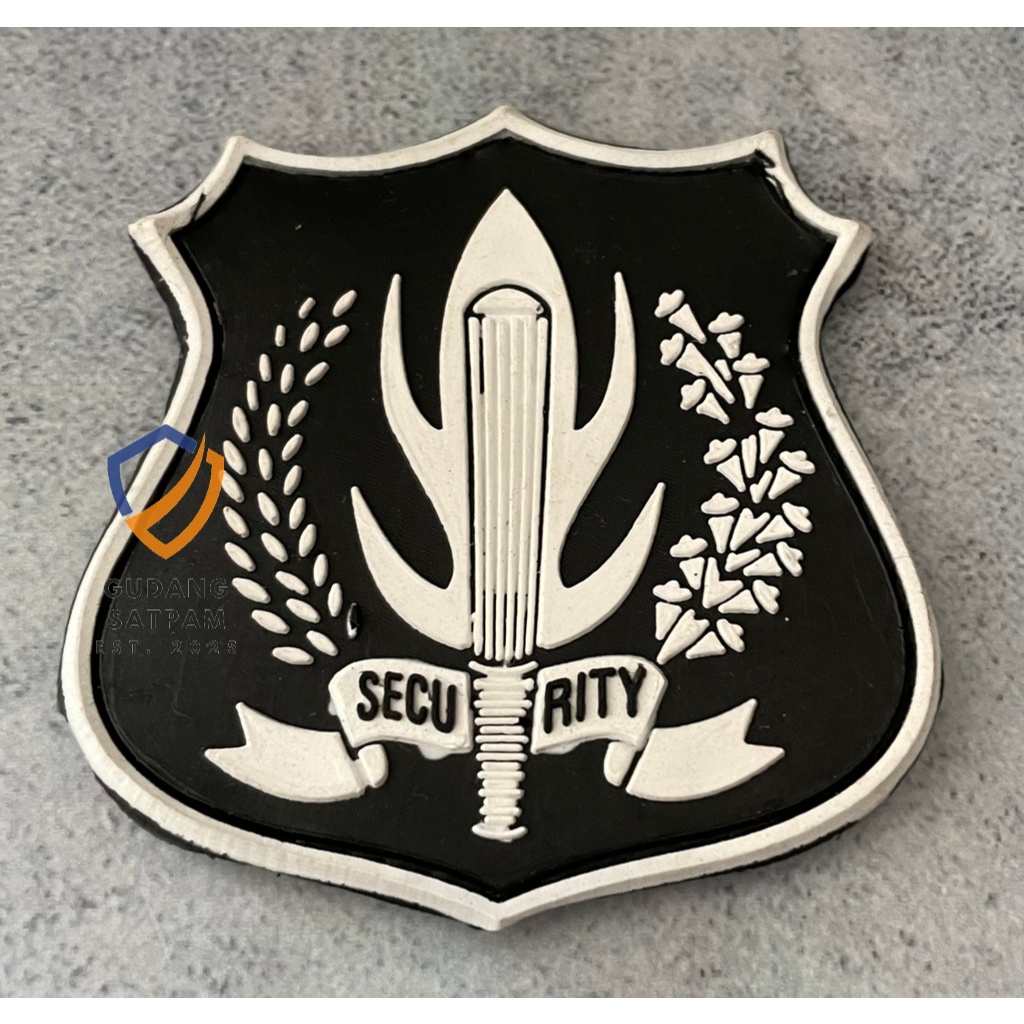 Patch Satpam (Logo) - Tempelan Rubber Velcro Security Karet