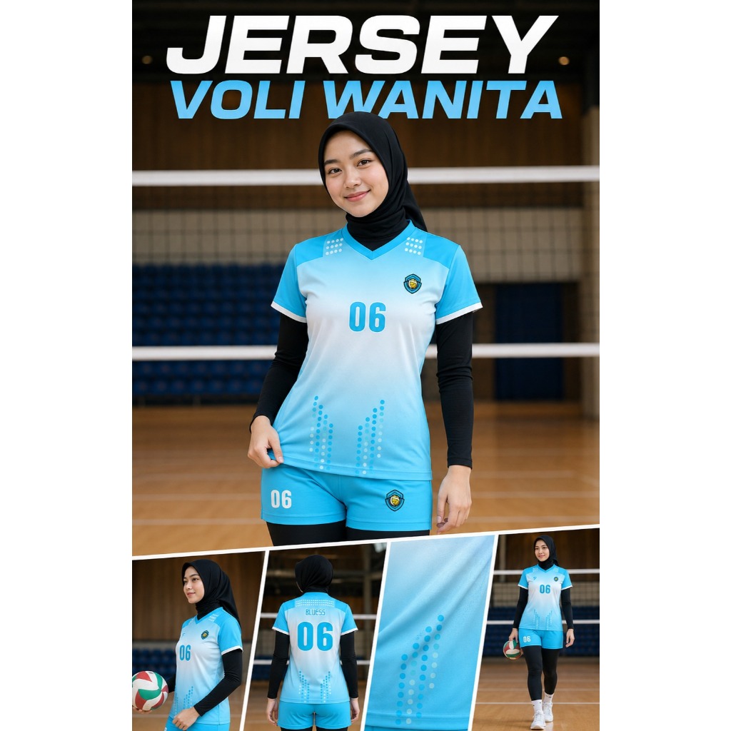 Jersey Voli Putri 008 Custom | Baju Voli Wanita Dry Fit Premium | Free Nama & Nomor | Full Printing