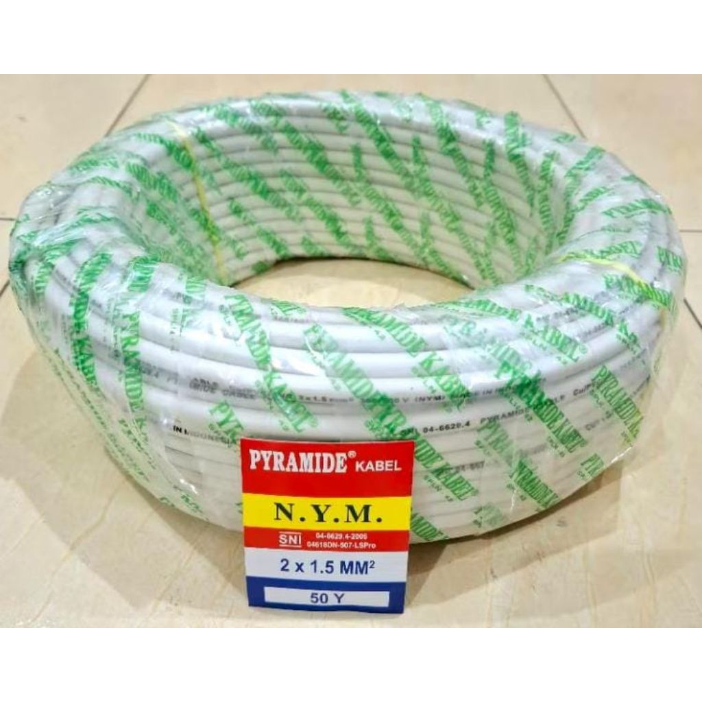 Kabel NYM Pyramide 2x1.5mm 50 Yard SNI