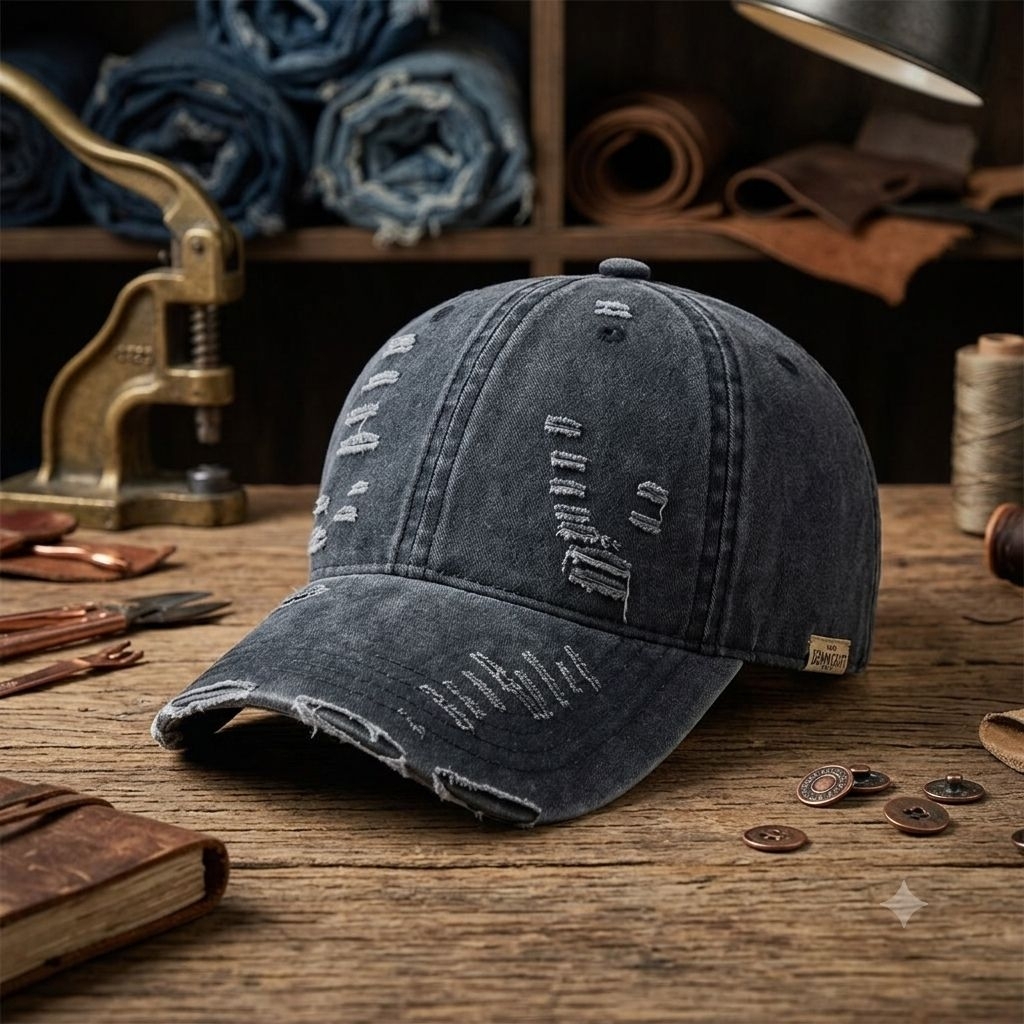 MINISO Ripped Baseball Cap (Topi Baseball, Gray)