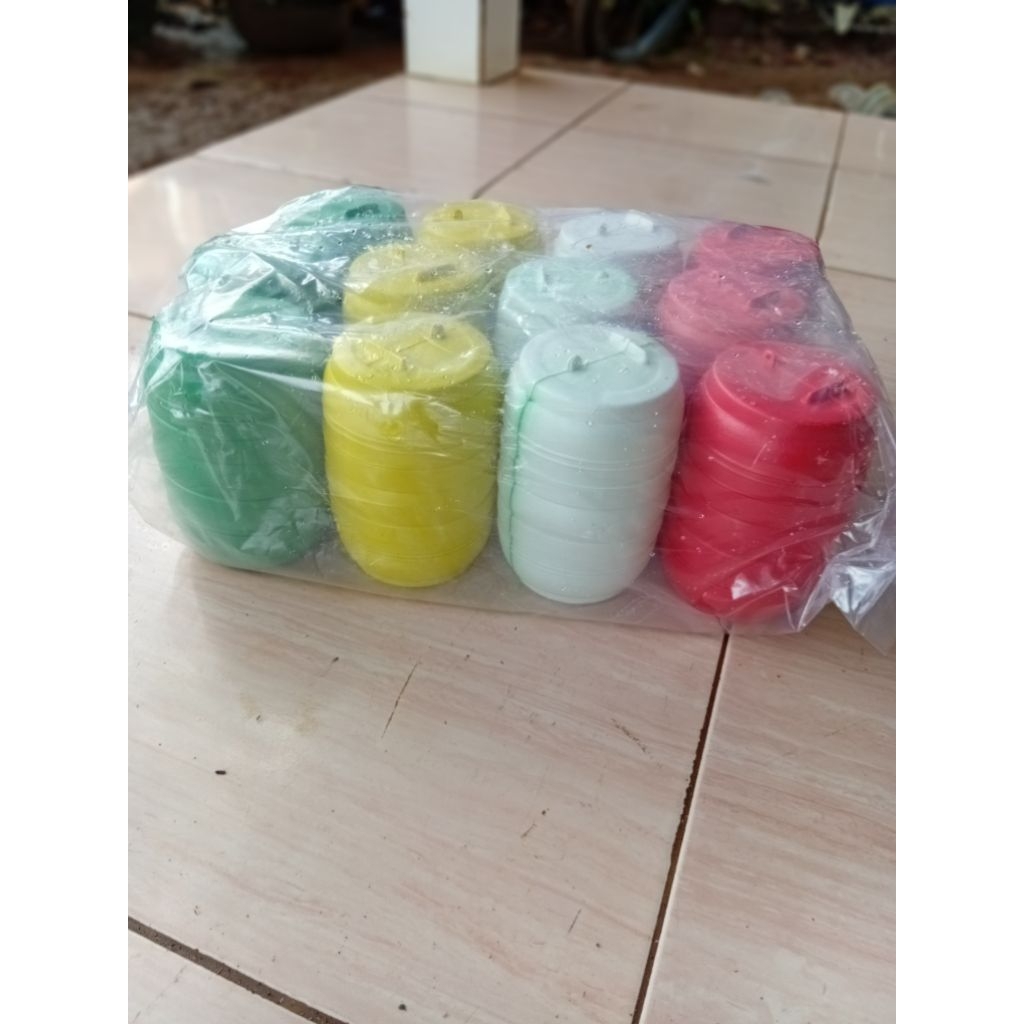 12 Celengan Plastik Ukuran Kecil, Model Gentong, Warna Acak
