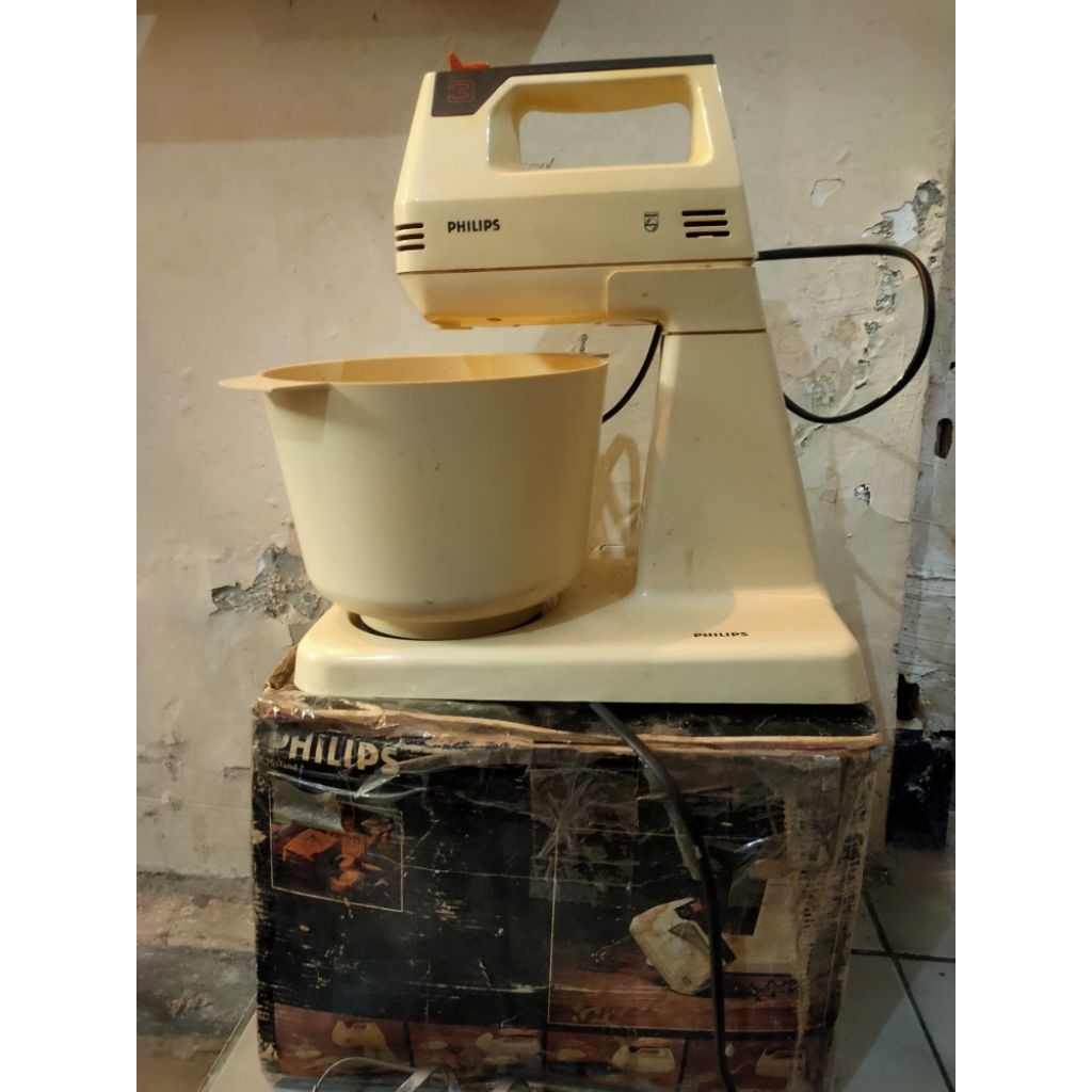 mixer philips type HR1190 second/bekas original lengkap sampai kerdusnya 1990 made in Holland