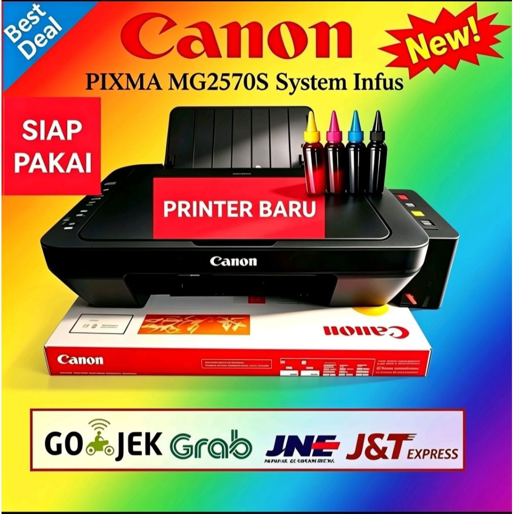 PRINTER INFUS CANON MG2570 ALL-IN-ONE  PRINT SCAN FOTO COPY CETAK FOTO COLOR