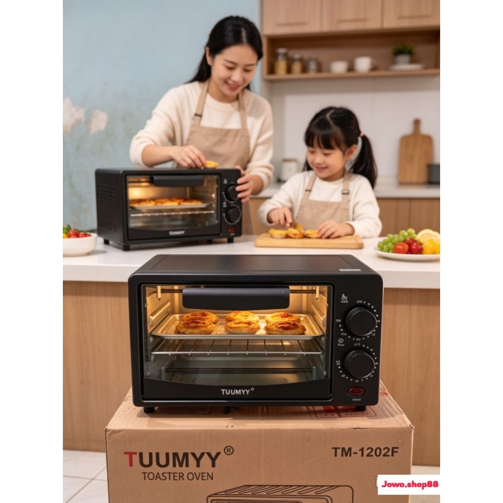Tuumyy Oven Listrik Mini 12L Low Watt - Alat Memasak Praktis untuk Rumah Tangga