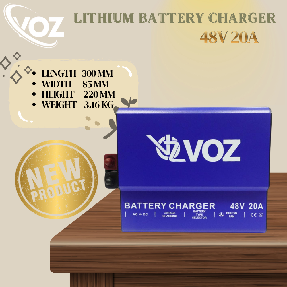 VOZ LITHIUM BATTERY CHARGER 48V 20A | VOZ LITHIUM CHARGER 48V 20A | SMART CHARGER