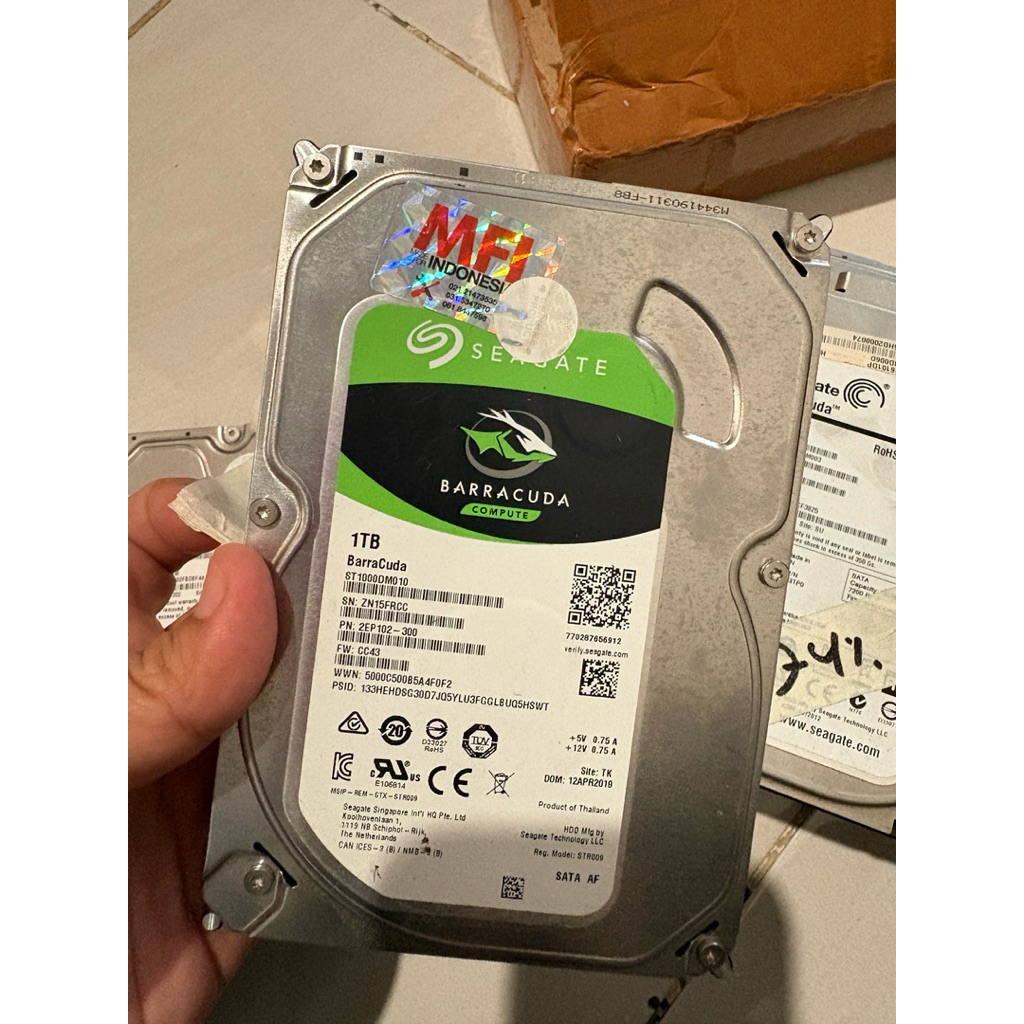HARDISK SEAGATE BARRACUDA COMPUTER 1 TB 3,5” SATA SENTINEL 100% SECOND