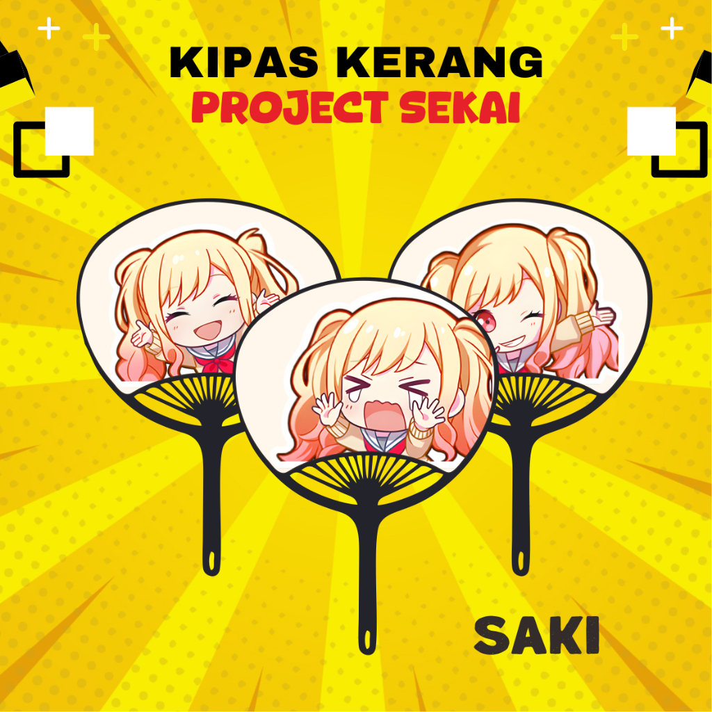 KIPAS KERANG TENMA SAKI PROJECT SEKAI | KIPAS JEPANG KARAKTER SAKI PROSEKA | SHELL FAN MERCH ANIME M