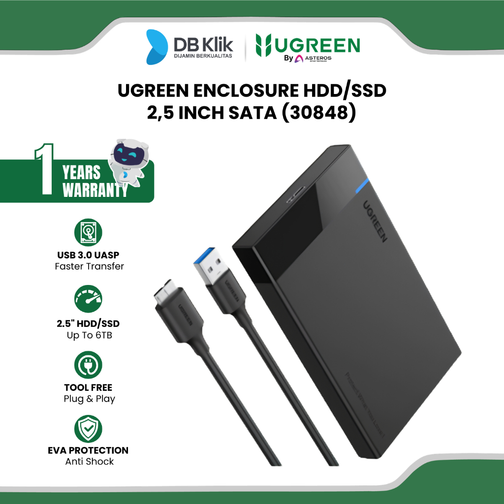 Ugreen Enclosure Hdd/Ssd 2,5 Inch Sata (30848)