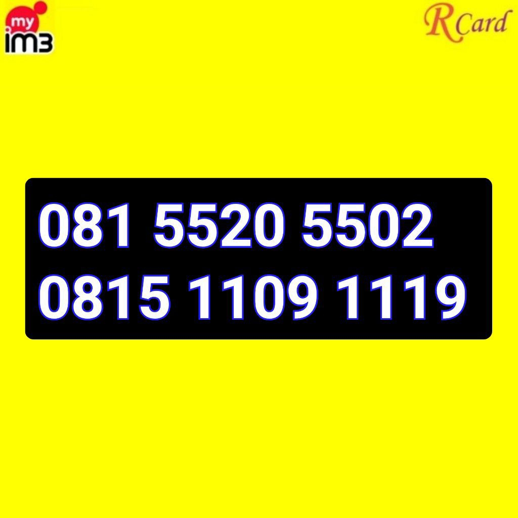 Perdana Nomor Cantik Indosat im3 Kwartet 1111 Tahun 1109 1119 5520 5502