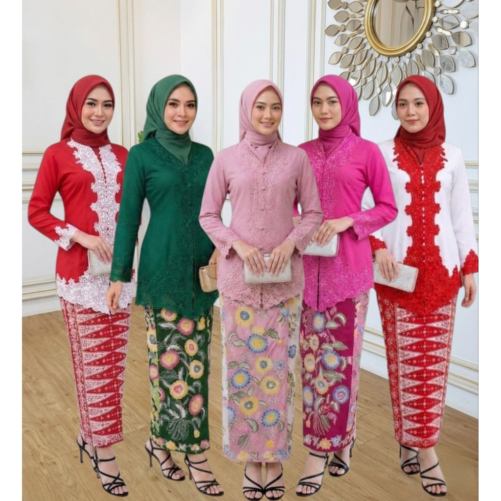 {1202} Set Kebaya Safitri - Set Kebaya Encim Agustusan - Set Kebaya Katun Modern - Kebaya Encim Mode