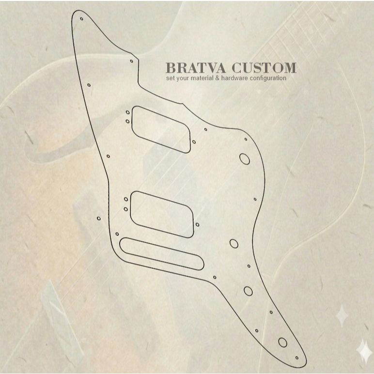 pickguard Fender JazzMaster Pau Ferro 3ply akrilik mirror custom