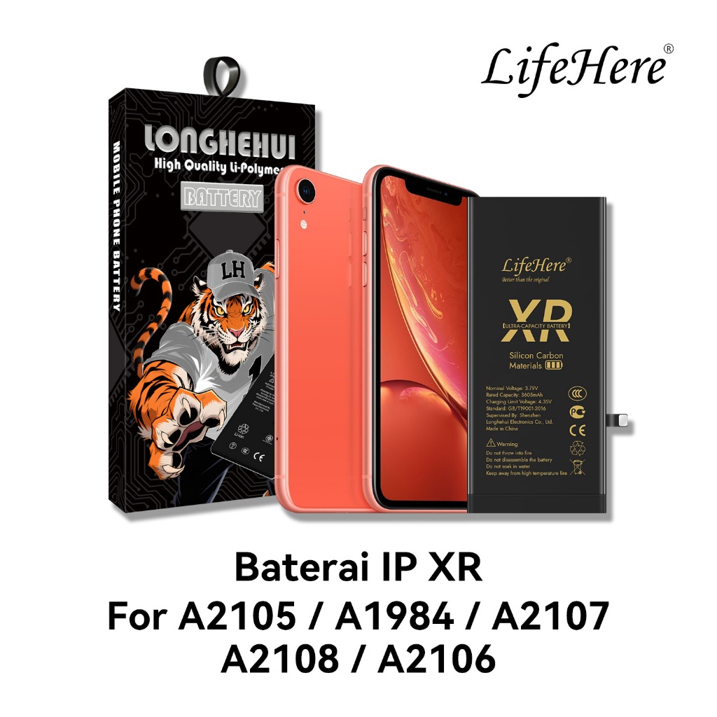 Lifehere baterai Iphone XR baterai 3500mah superkapasitas IPHONE XR baterai
