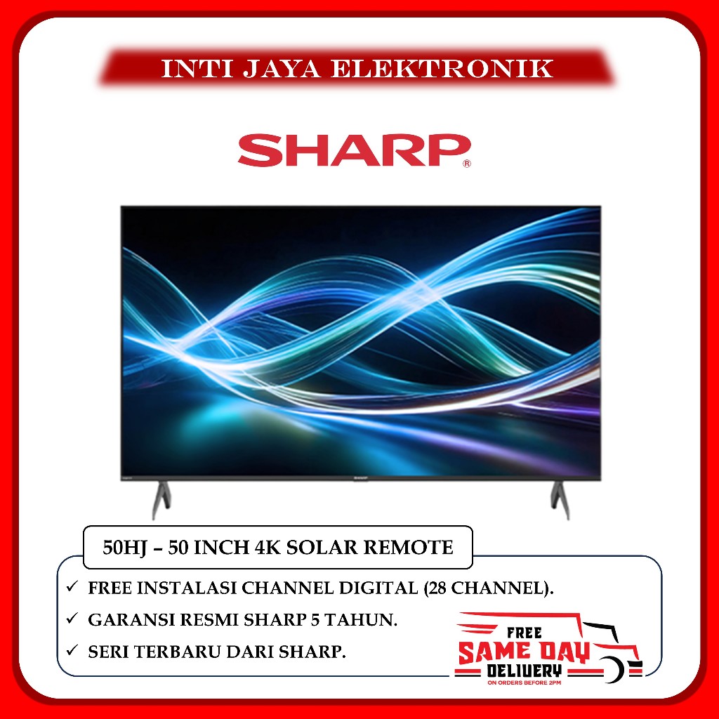 TV SHARP 50 INCH ULTRA HD 4K SMART ANDROID GOOGLE DIGITAL TV - 50HJ / 50HJ6000i