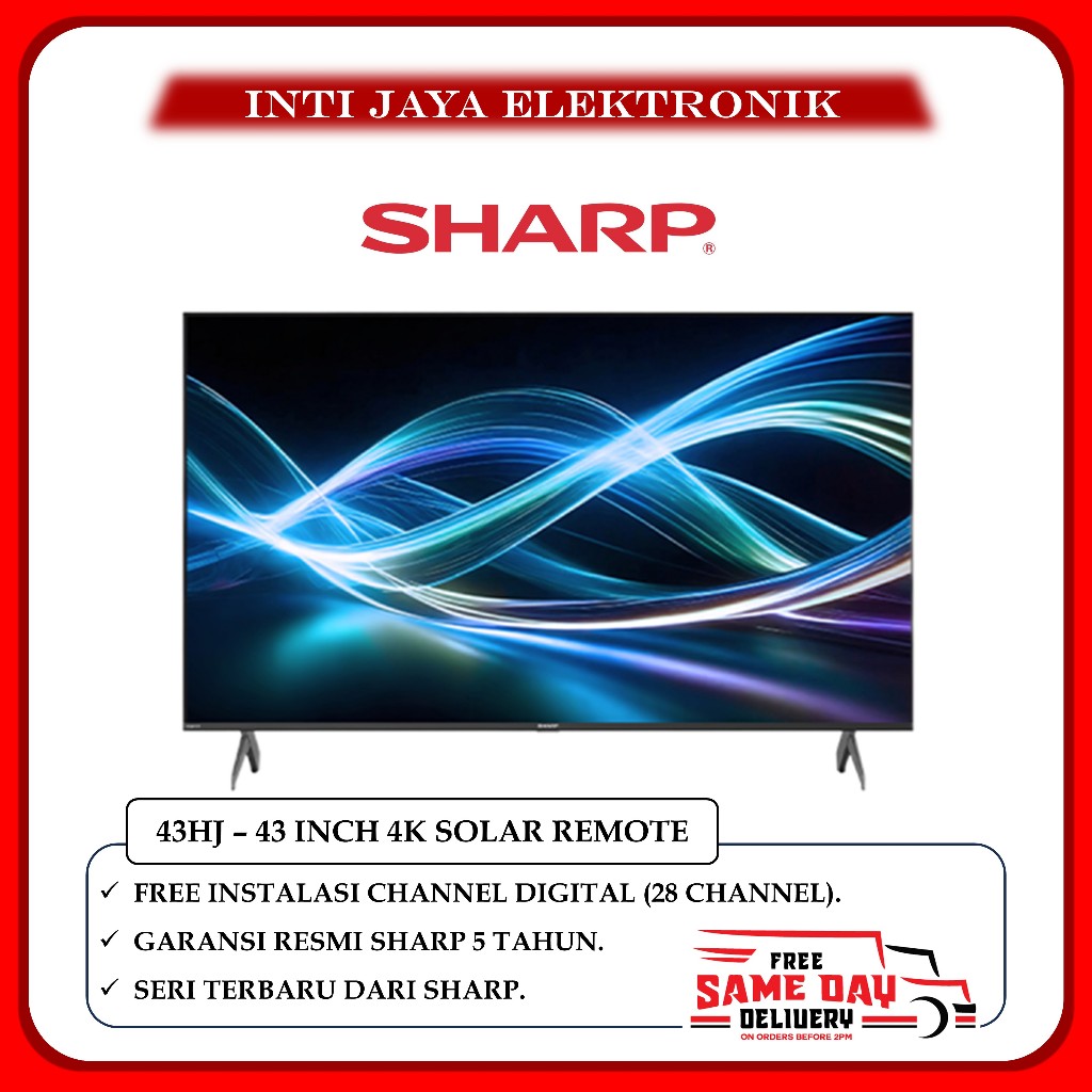 TV SHARP 43 INCH ULTRA HD 4K SMART ANDROID GOOGLE DIGITAL TV - 43HJ / 43HJ6000i