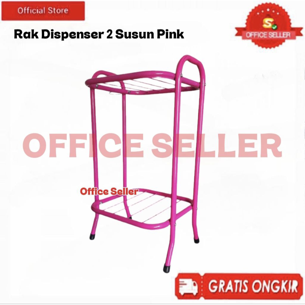 Rak Dispenser Galon 2 Susun - Pink