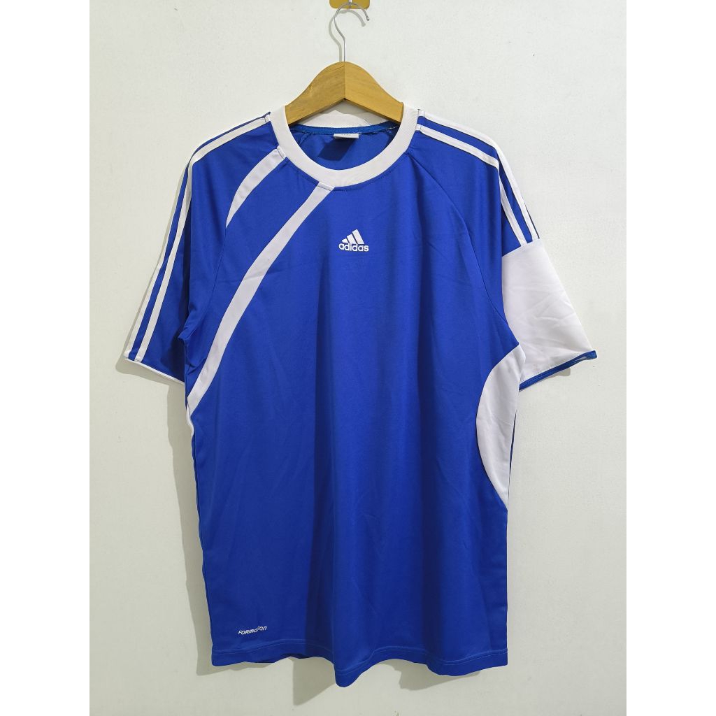 Kaos Jersey Adidas Formotion Blue Three Stripes L-XL