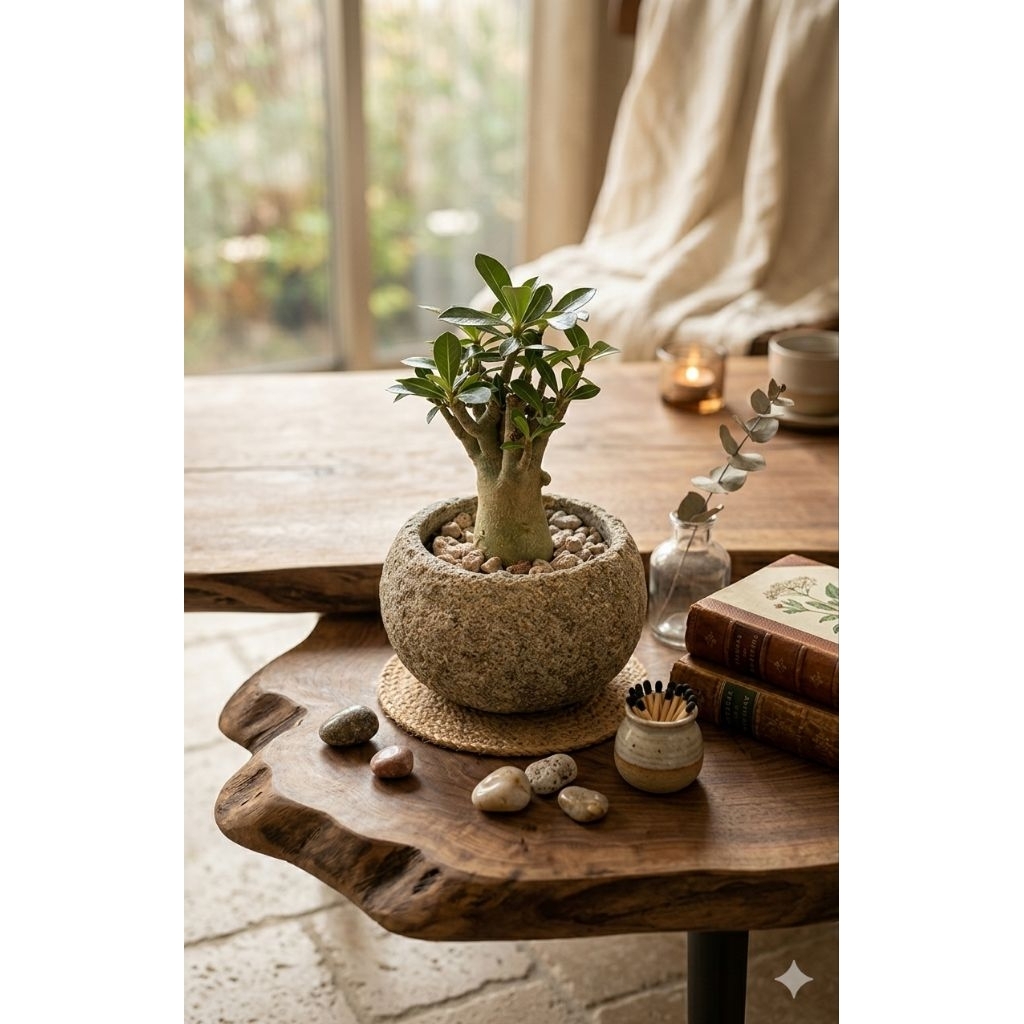 POT BUNGA BATU KALI MOTIF NATURAL