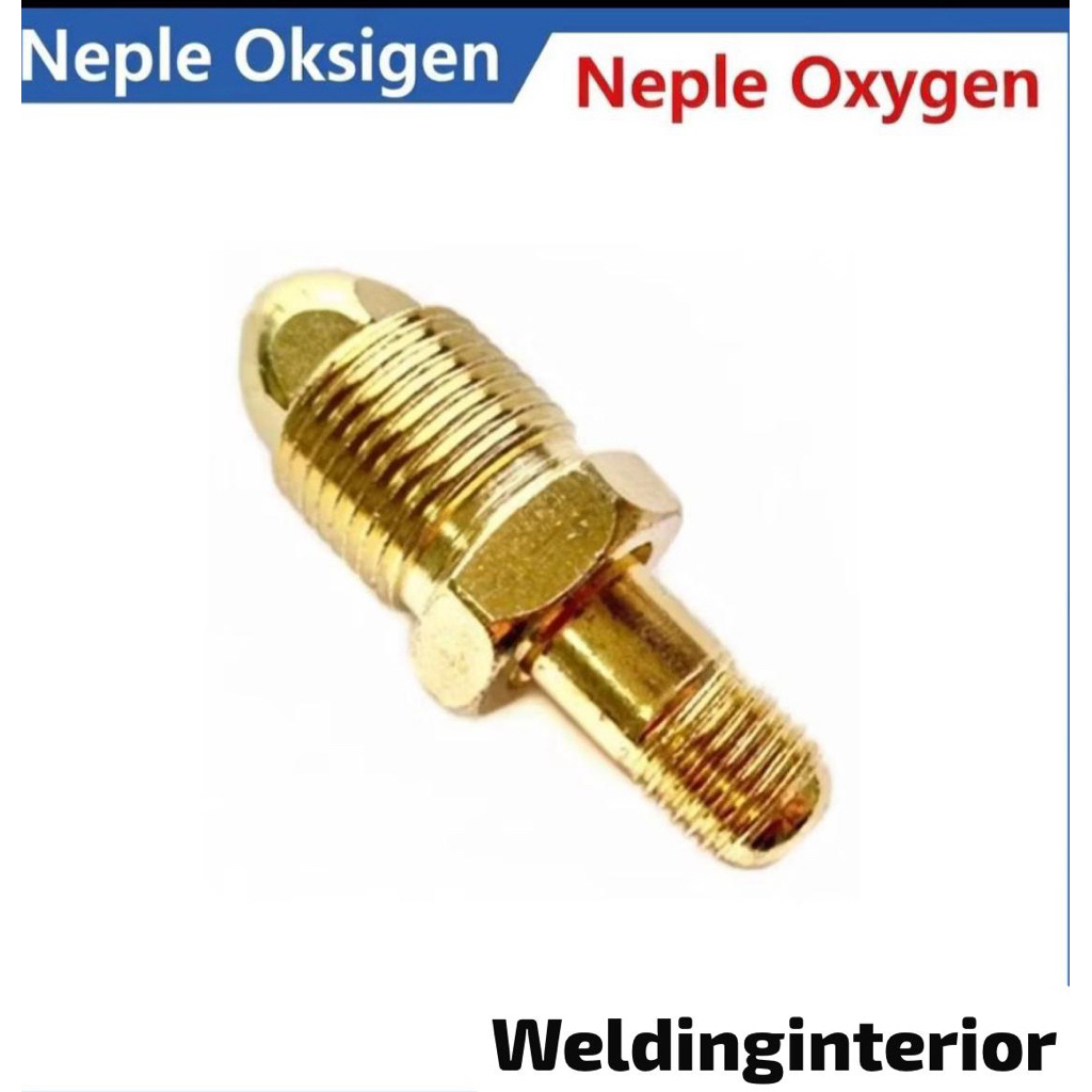 Neple Selang Tabung Regulator Oksigen Nepel Oksigen Drat 1/4" Inch Oxy
