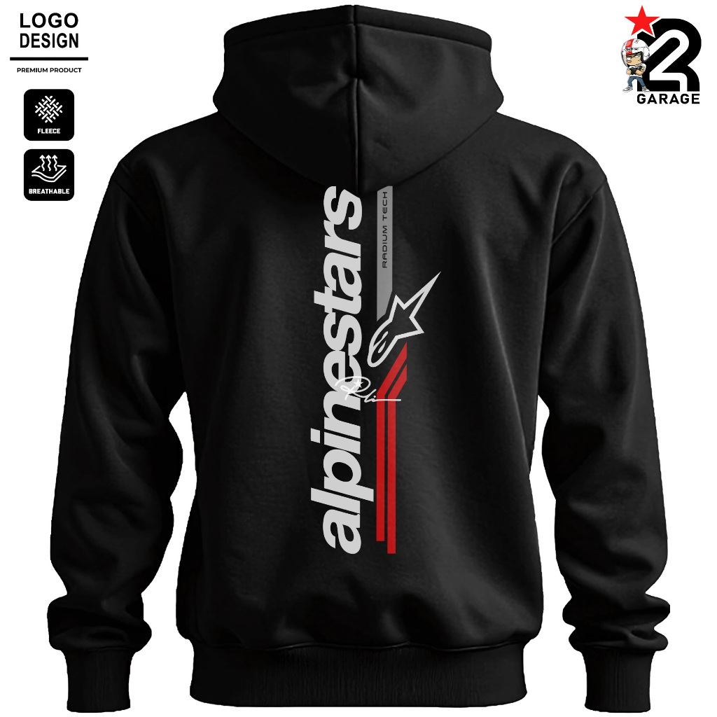 RACELINE | Hoodie Premium Pria Wanita Bahan CVC Fleece Jaket Tebal Sweater Motor Pakaian Unisex Stre