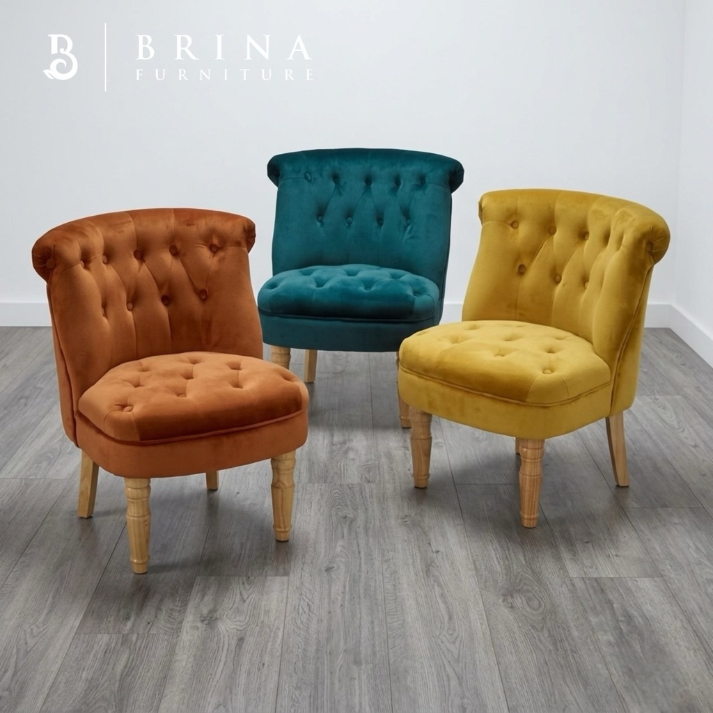 Kursi Sofa Single Minimalis,Kursi Puff Sofa Kancing,Kursi Retro Sofa Minimalis Kancing