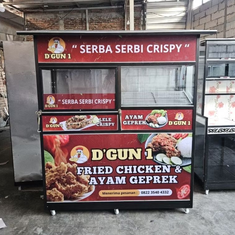 Gerobak ayam geprek / Gerobak fried chicken / Gerobak Chicken Celup Geprek