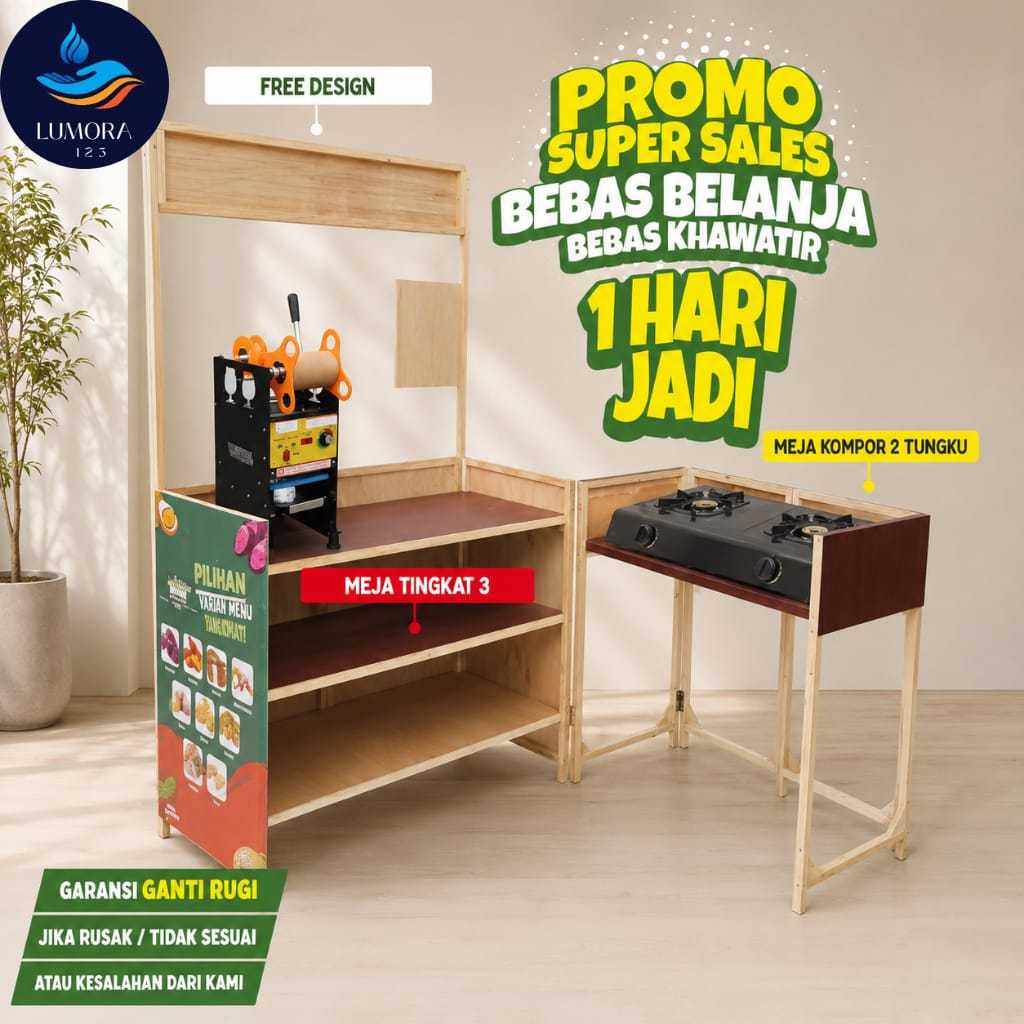 Booth Portable Jumbo | Booth Jualan Makanan | Muat Kompor 2 Tungku
