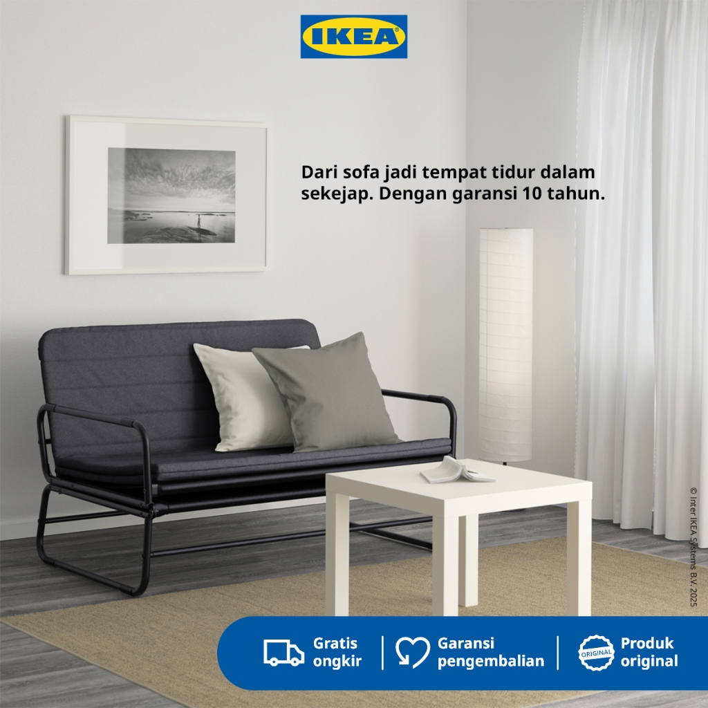 IKEA HAMMARN Sofa Bed Knisa Abu-Abu Tua 120cm
