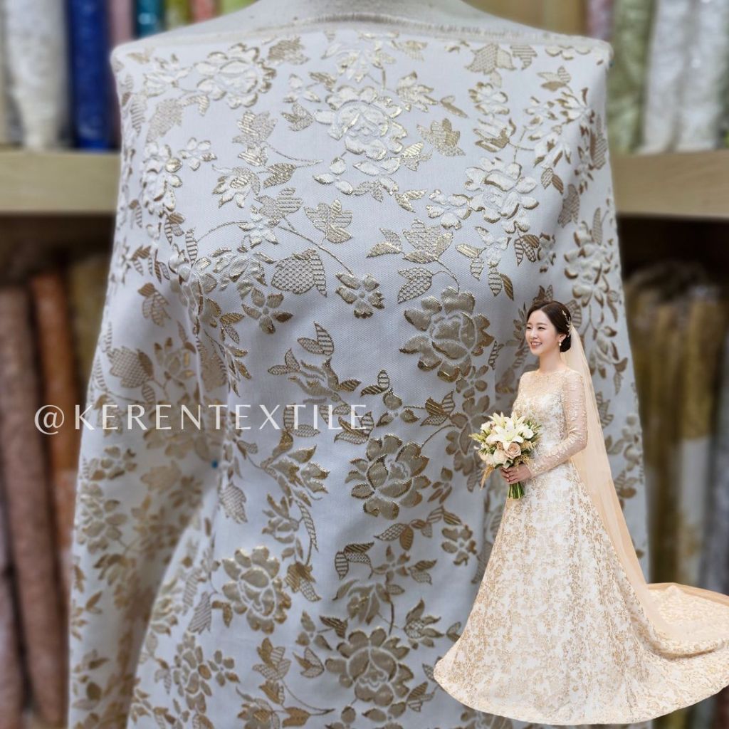 JACQUARD LAME LM-987 (Kain Jacquard Metalik motif Bunga)