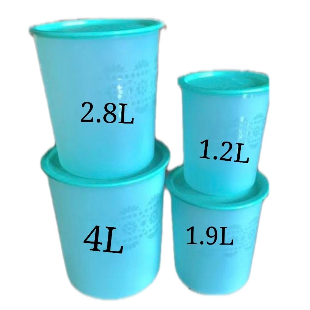mosaic canister set tupperware SPECIAL COLOR TOSCA FREE BOX