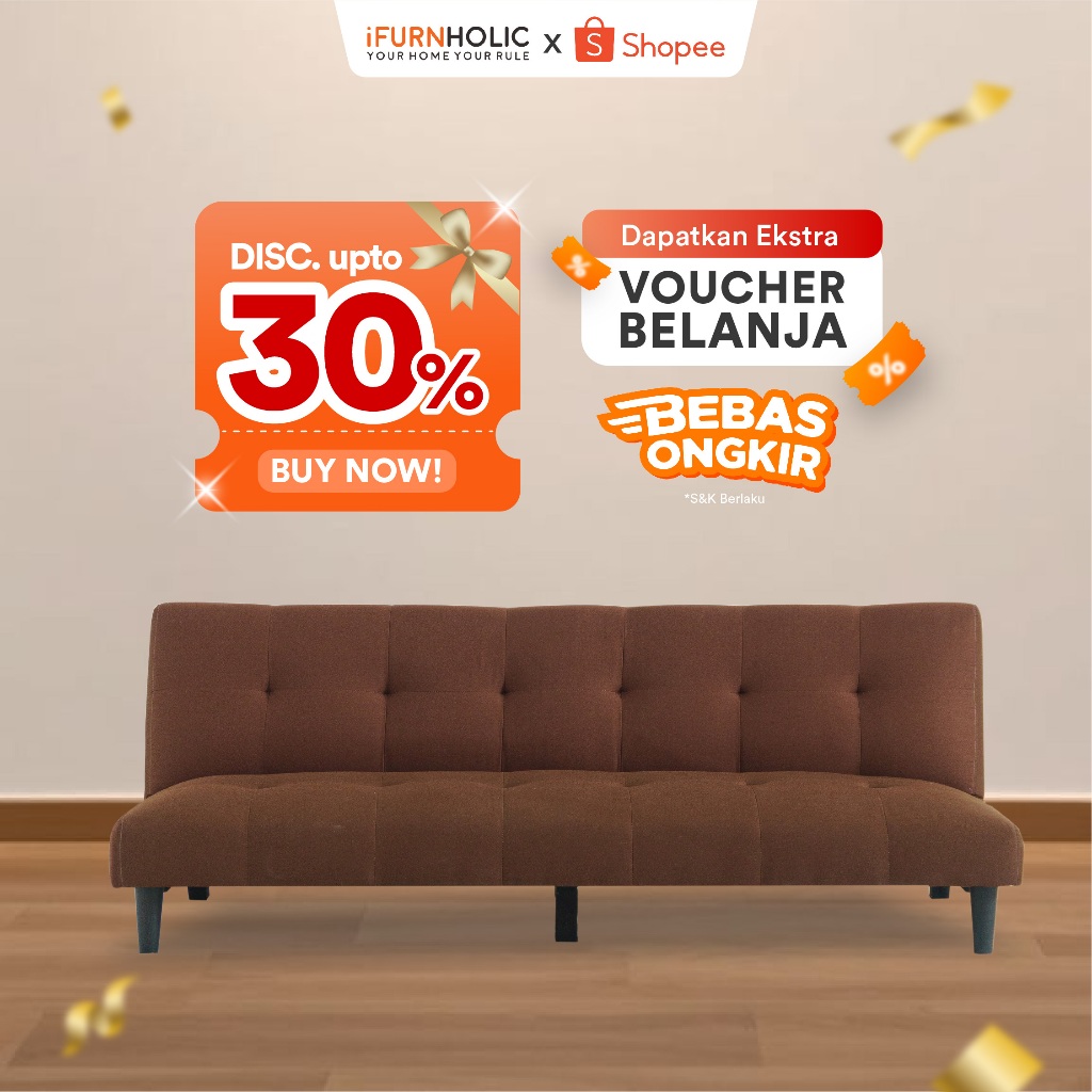 IFURNHOLIC Varyag Sofa Bed Minimalis Ruang Tamu | Sofa Lipat 3 Dudukan