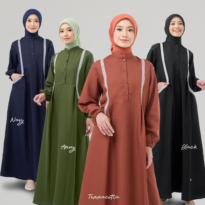 (PROMO) NIBRAS LITE 025 GAMIS TERBARU BAHAN BERRY SKIN MIX SALUR VENTURA