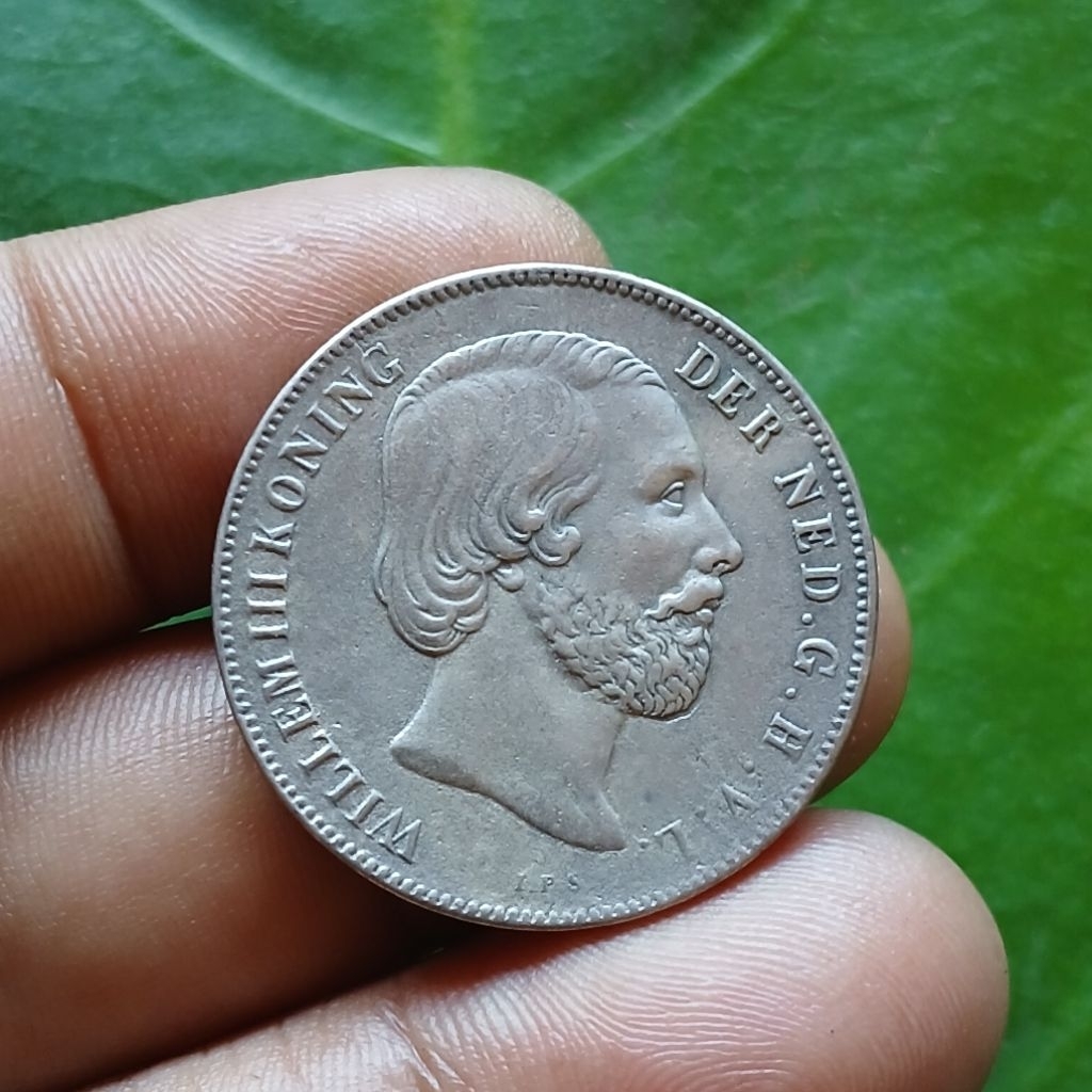 Koleksi Barang Peninggalan Koin Perak 1 Gulden Willem III Th 1855