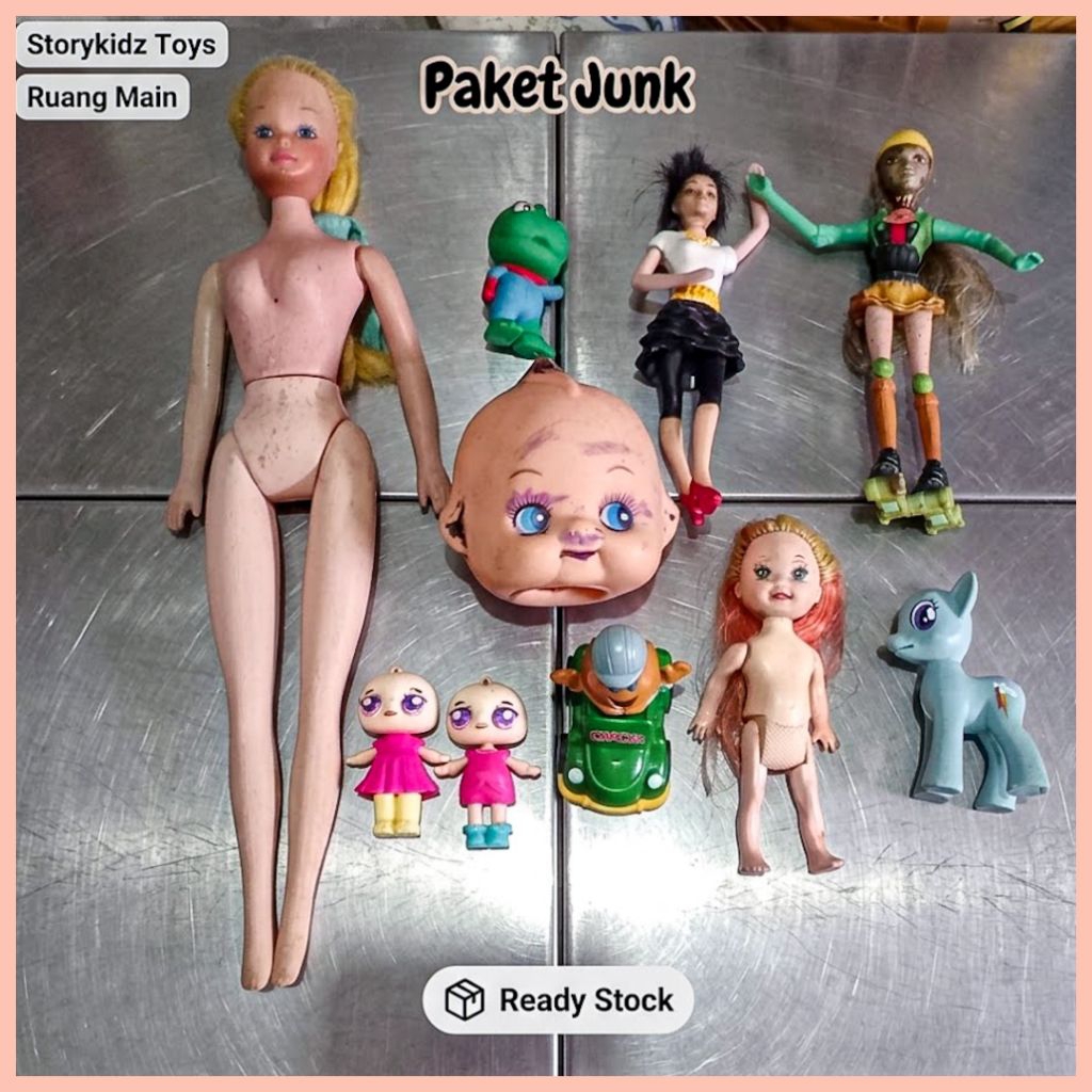 Mainan Junk Lot Campuran Barbie My Little Pony - Paket Bahan Custom Mainan Preloved