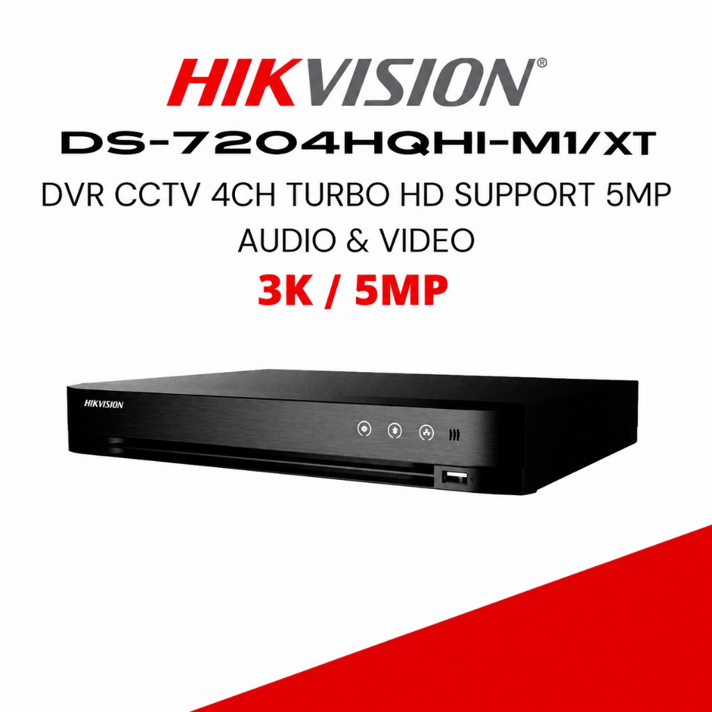 DVR Hikvision 4ch Up to 3K 5MP DS-7204HQHI-M1/XT 4 Channel 7204 HQHI 4 Channel 7200 Series Turbo HD 