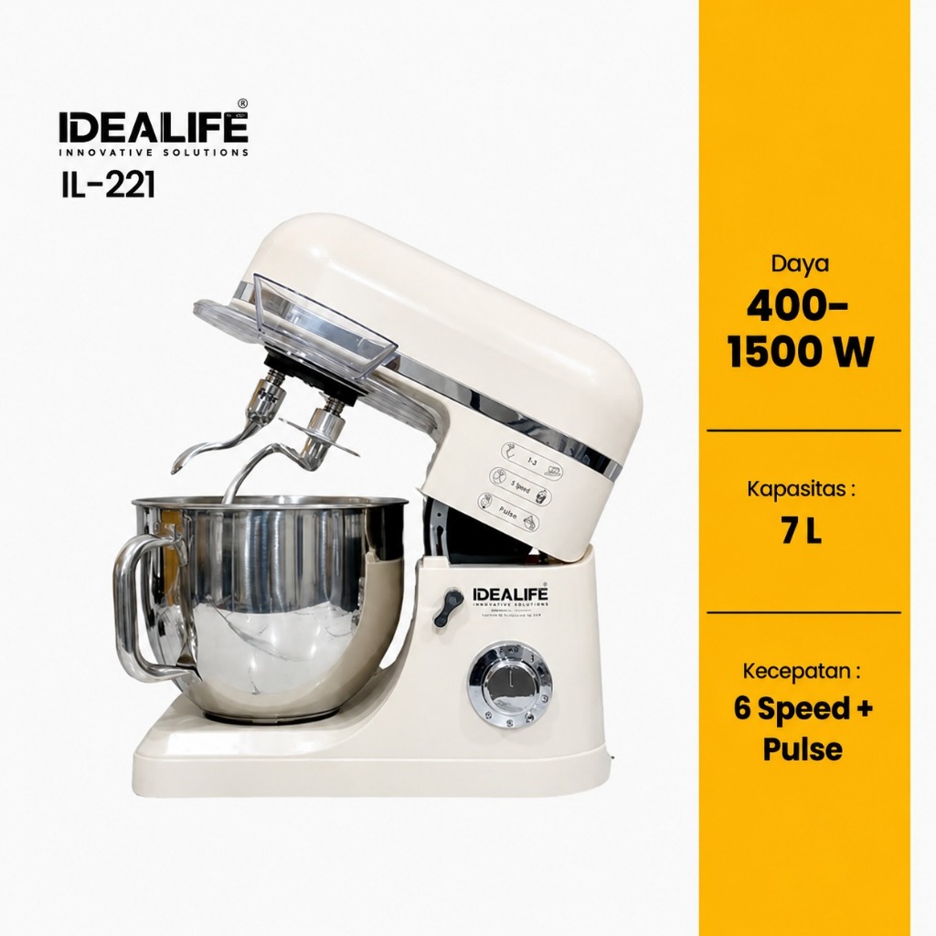 IDEALIFE Mixer Double Hook Multi Speed Mixer Pengaduk Ganda IL-221 IDEALIFE