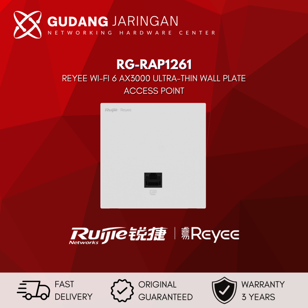 RUIJIE I REYEE RG-RAP1261 Wi-Fi 6 AX3000 Ultra-Thin Wall Plate Access Point
