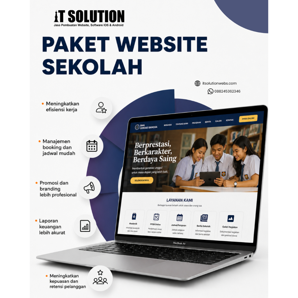 Paket Website Sekolah Profesional – Website SD SMP SMA SMK Siap Online & Responsive