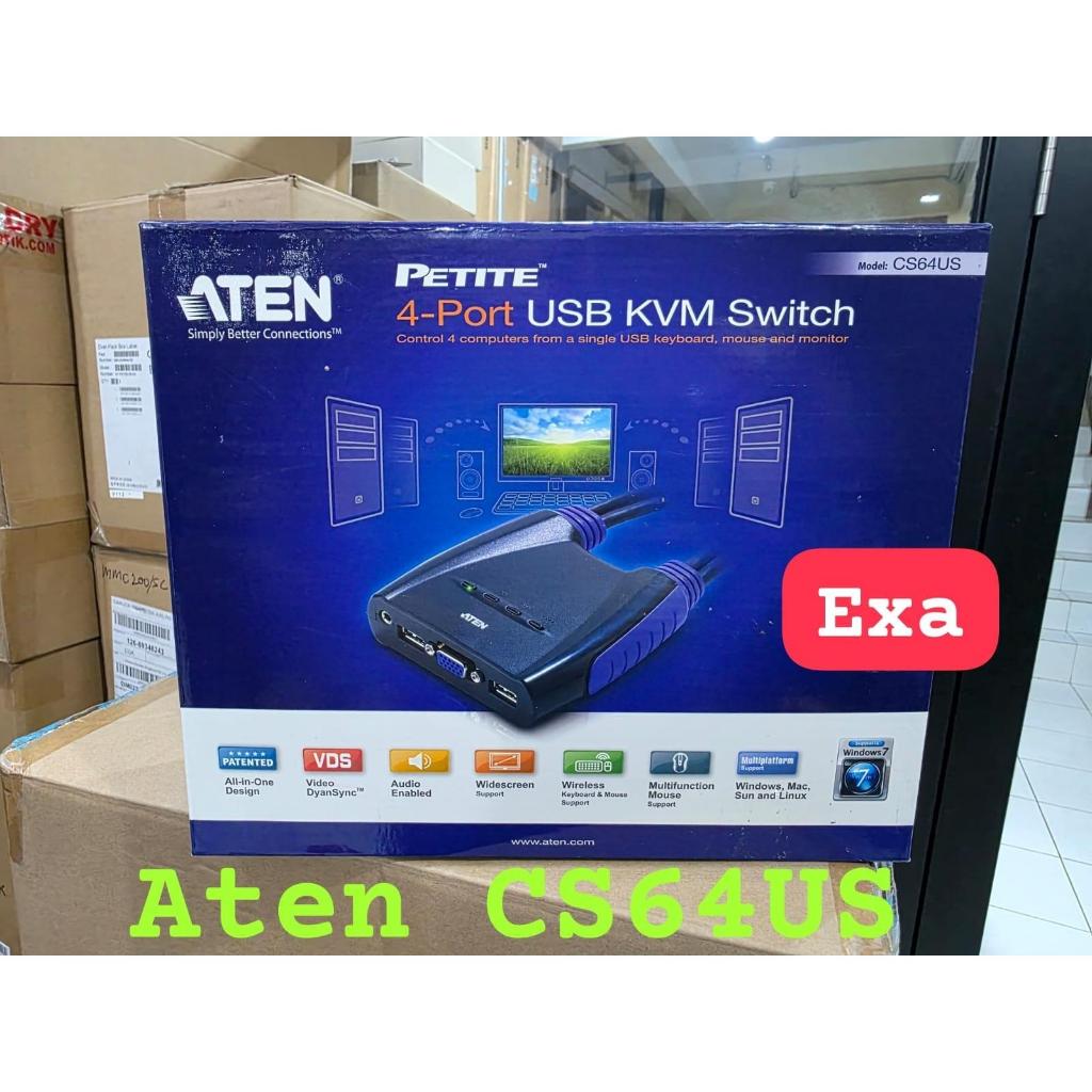 ATEN CS64US , KVM 4 Port USB , 1 Console (USB) 4 Pcs (USB) with Audio
