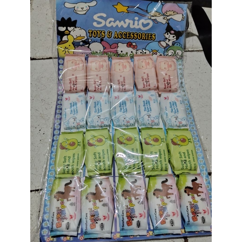 20 Pcs Mainan Tisu Basah / lembaran.