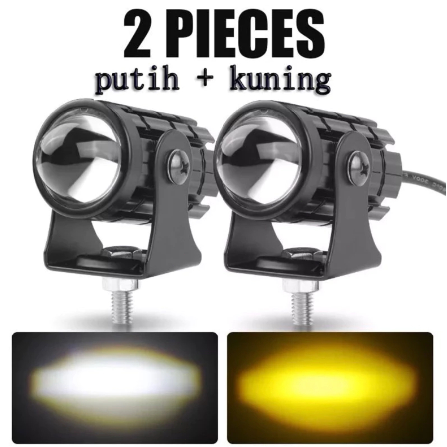 COD Headlamp Lampu Sorot Sepeda Motor Led Lampu Tembak Laser Led Mini 2 Warna