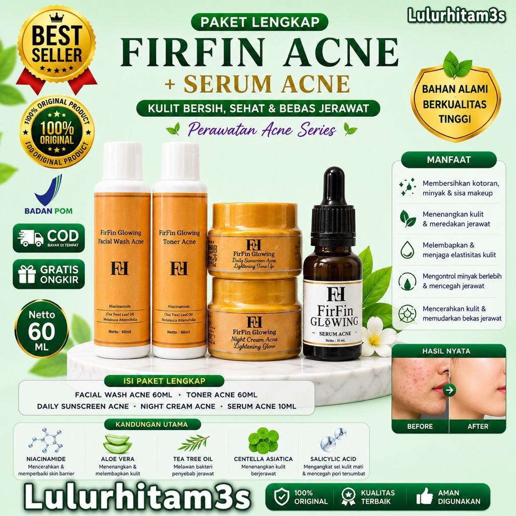 FIRFIN ACNE + SERUM ACNE UNTUK WAJAH BERJERAWAT