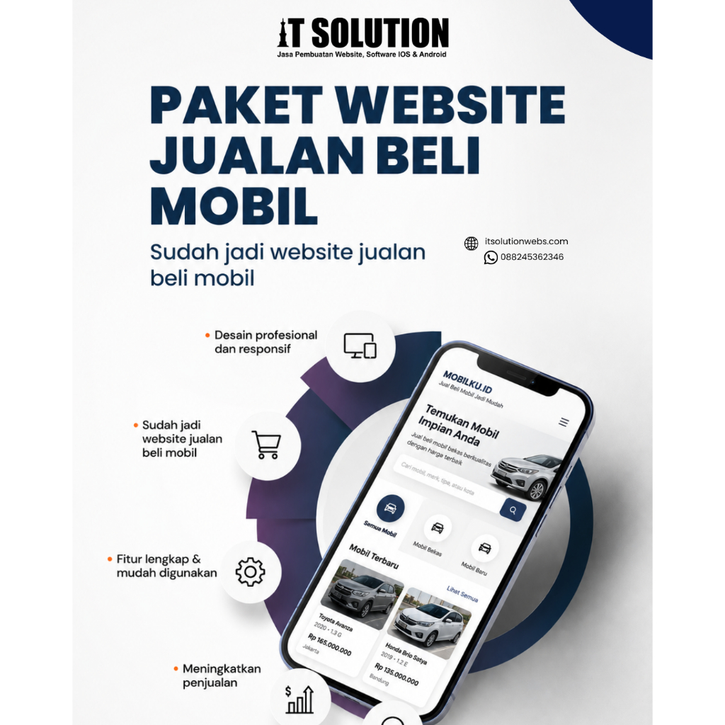 Paket Website Jual Beli Mobil Siap Pakai – Website Dealer Mobil Online Profesional