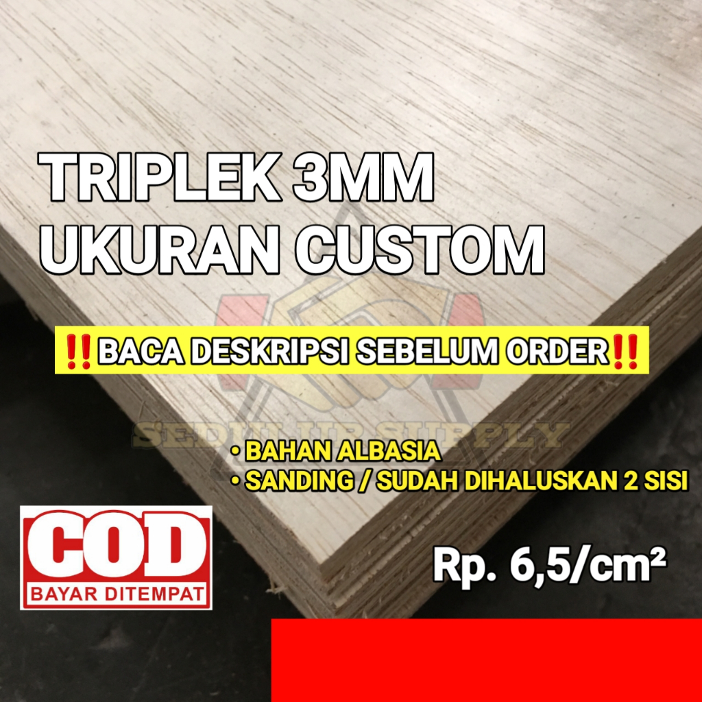 TRIPLEK 3MM ALBASIA UTY UKURAN CUSTOM