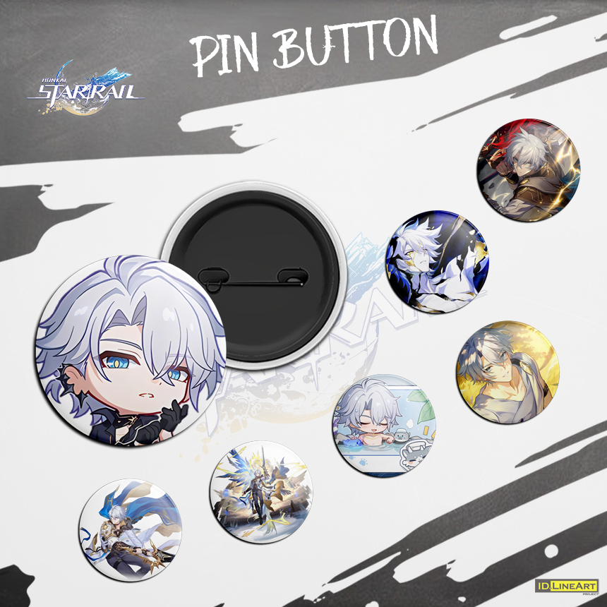 Pin Button KARAKTER PHAINON HONKAI STAR RAIL Laminasi 3D Canvas Hologram Waterproof 44mm