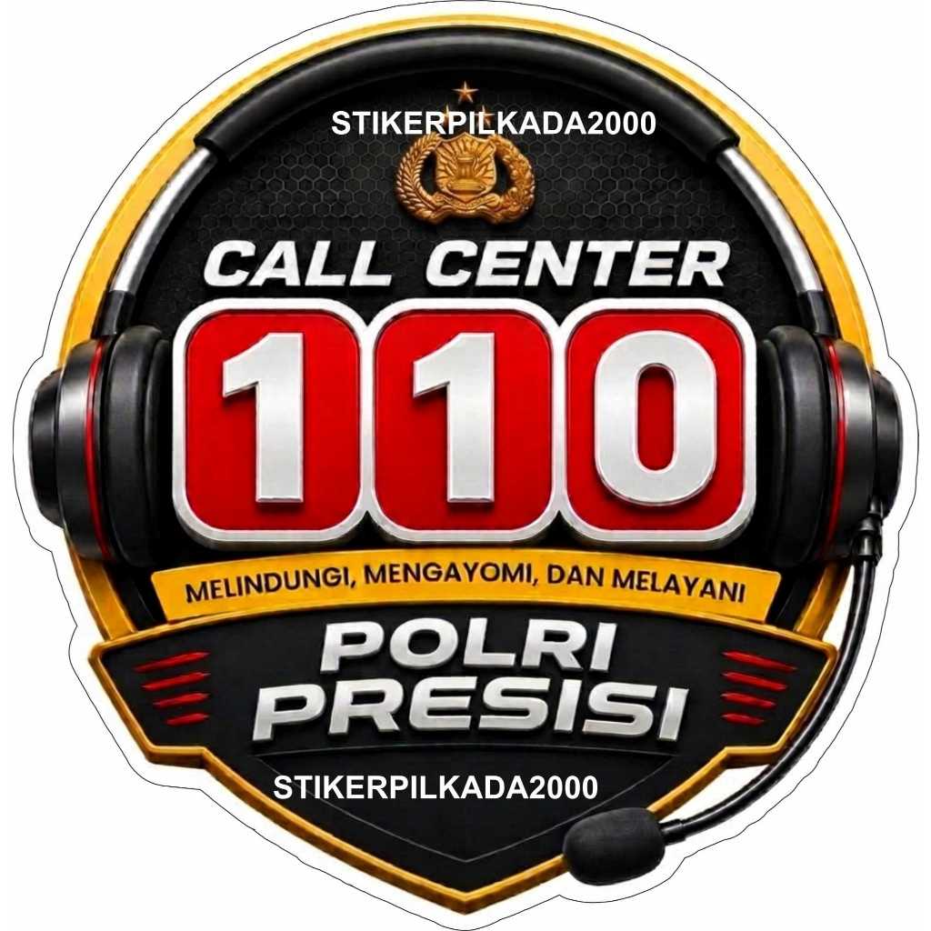 STIKER VINYL CALL CENTER POLRI 110 POLRI PRESISI