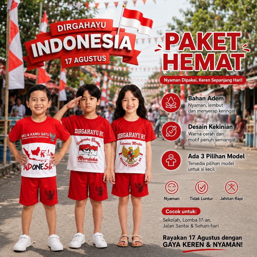 baju 17 agustus anak baju kemerdekaan 2023 baju 17 agustus 2024 anak