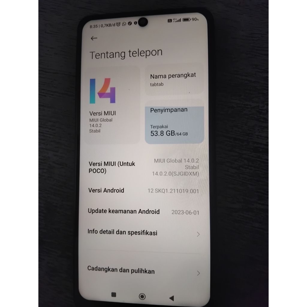 HP ANDROID XIAOMIPOCO X3 NFC SECOND MINUSAN