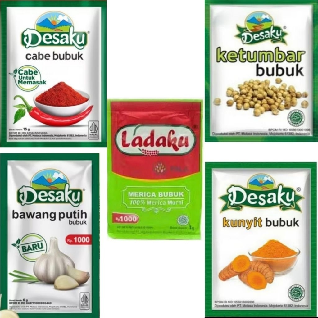 DESAKU Bumbu Bubuk | Bumbu Bubuk Ladaku | Bumbu Bubuk Bawang Putih | Bumbu Bubuk Kunyit | Bumbu Bubu